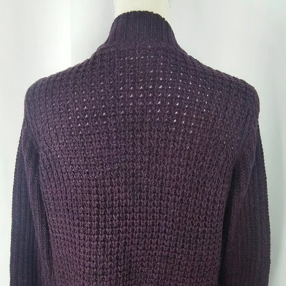 RD Style Women's Purple Open Knit Long Sleeve Cardigan With Pockets Size XSP - Picture 9 of 15